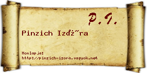 Pinzich Izóra névjegykártya