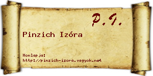 Pinzich Izóra névjegykártya